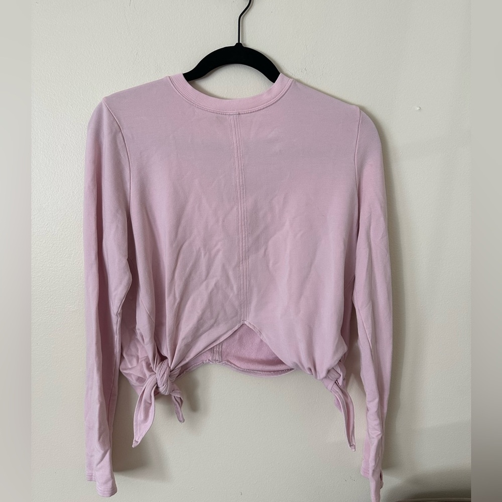 Athleta Medium Women's Pink Tie-Hem Long Sleeve Top